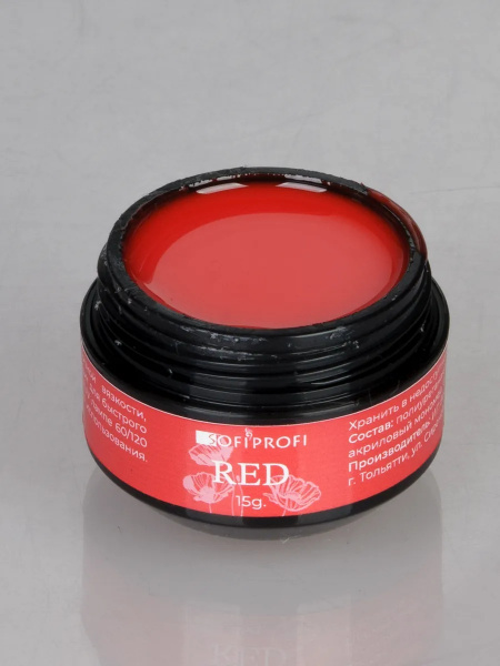 Гель камуфлирующий для ногтей Red Тон 01 Sofiprofi CAMOUFLAGE GEL RED, 15 мл